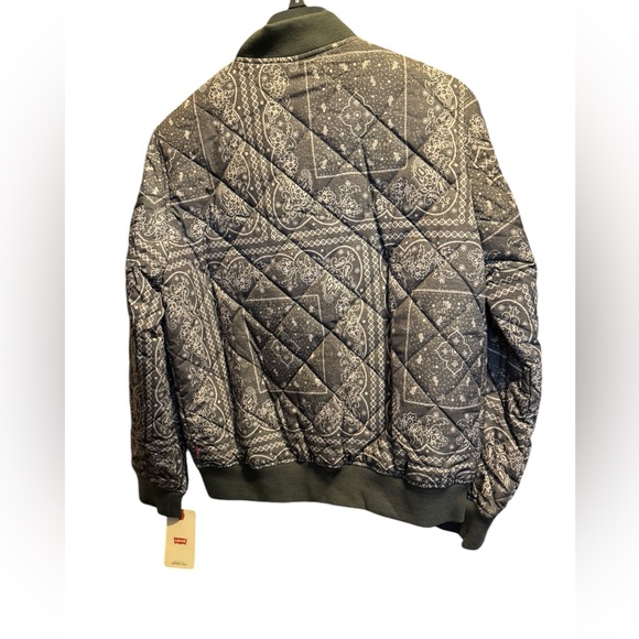 NWT Levi Strauss green guilted full zip jacket women’s medium outdoors - Picture 2 of 11